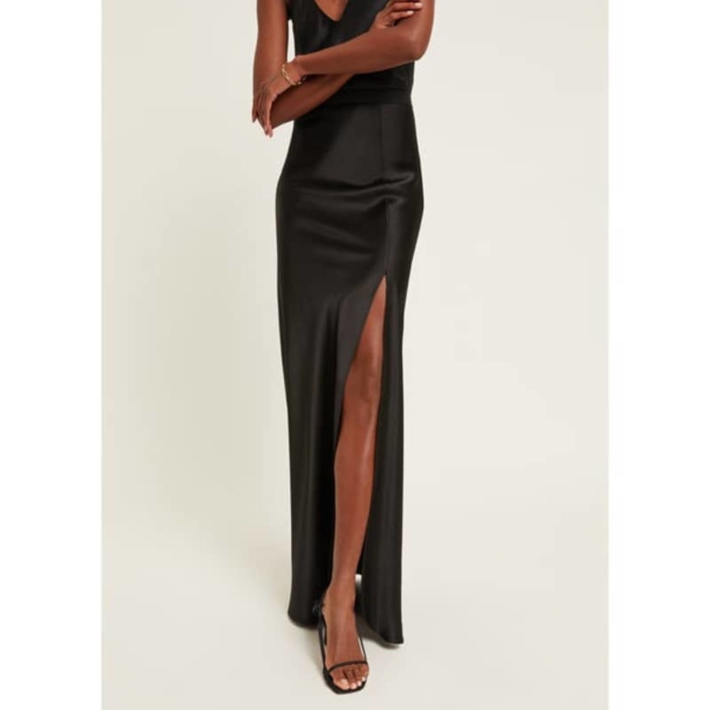 Nili Lotan Azalea Silk Maxi Skirt in Black 4